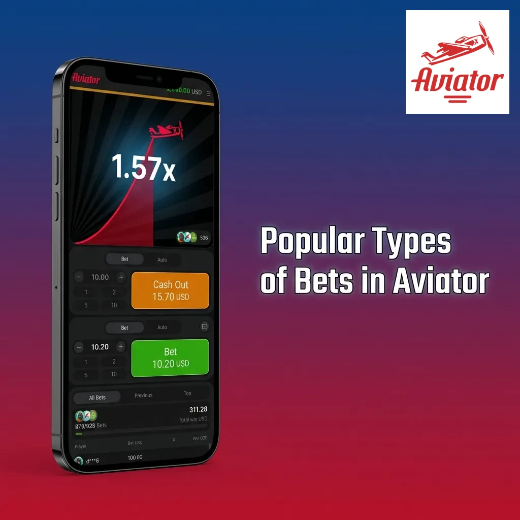 Aviator game interface showing single bet, dual bet, auto-bet, and auto-cashout options for different betting strategies.